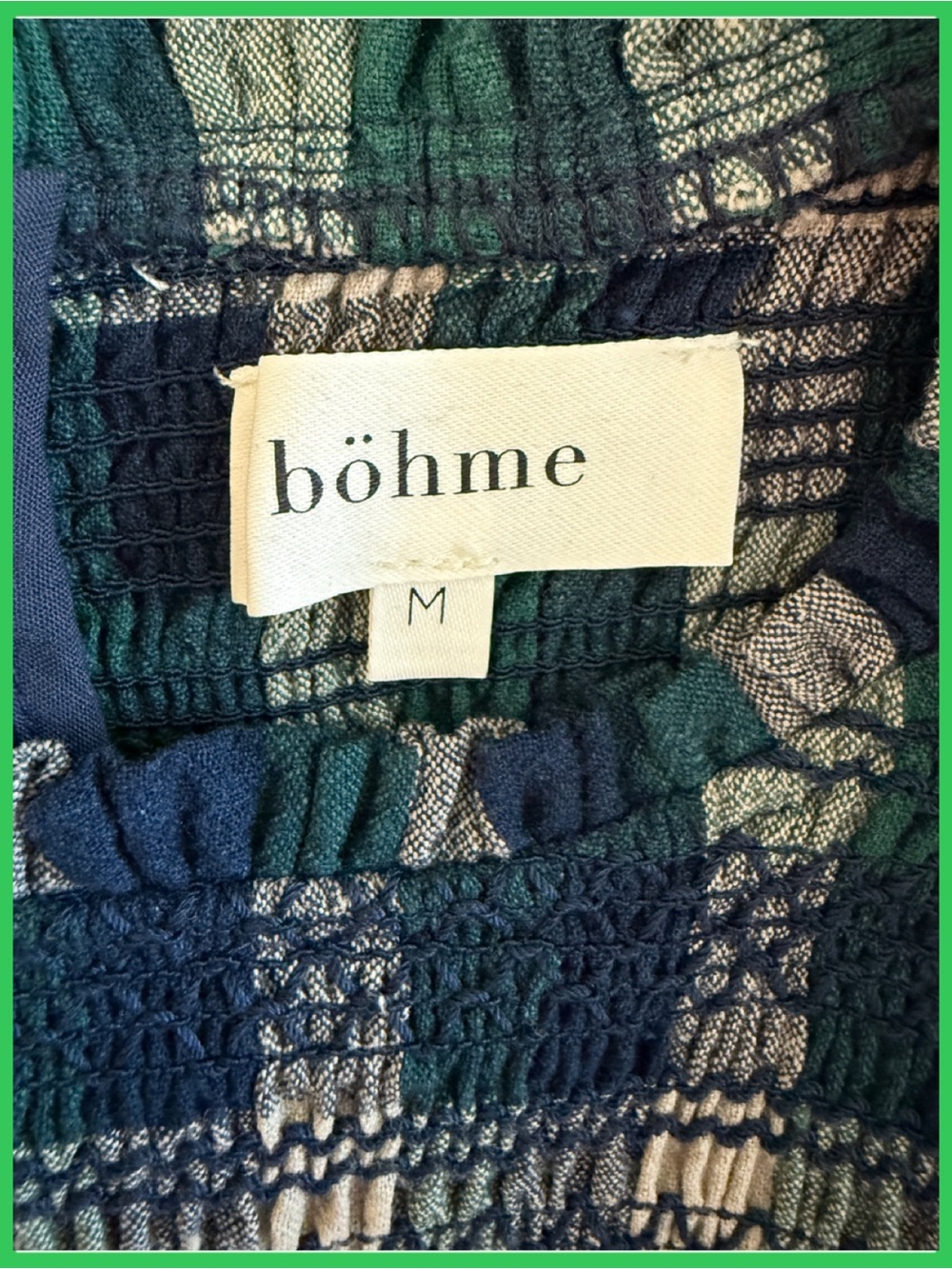 Bohme Emmett Plaid Smocked Mini Cotton Dress - Picture 10 of 11
